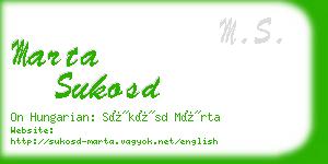 marta sukosd business card